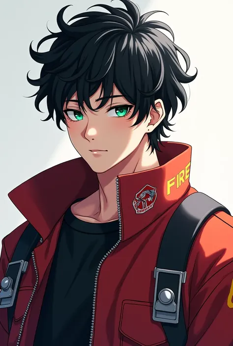  I would like .. anime..4k ..HD... is an adult man ...black-haired curlers .unfurled  ..Korean .  Verdagua eye ... high..  attractive sexy boy ..  age 26 years  .  full body... full body de pie a cabeza.. firefighters clothing .
