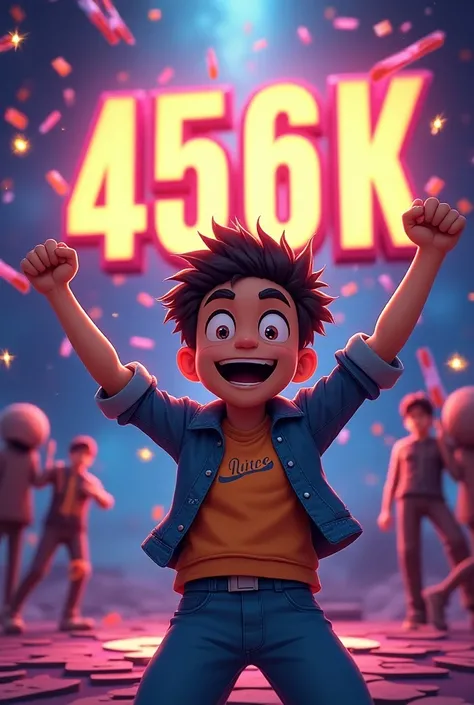 I want an image with a the text Kennyblaze celebrating 456k followers on twitter make it unique