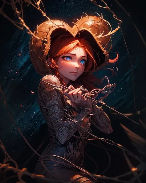 hot of two hands with hart in them , someone is holding a heart with barbed wire around it, by Cyril Rolando, broken heart, ( ( ( ( ( dan mumford ) ) ) ) ), inspired by Asaf Hanuka, in style of cyril rolando, in the style dan mumford artwork, by Justin Ger...