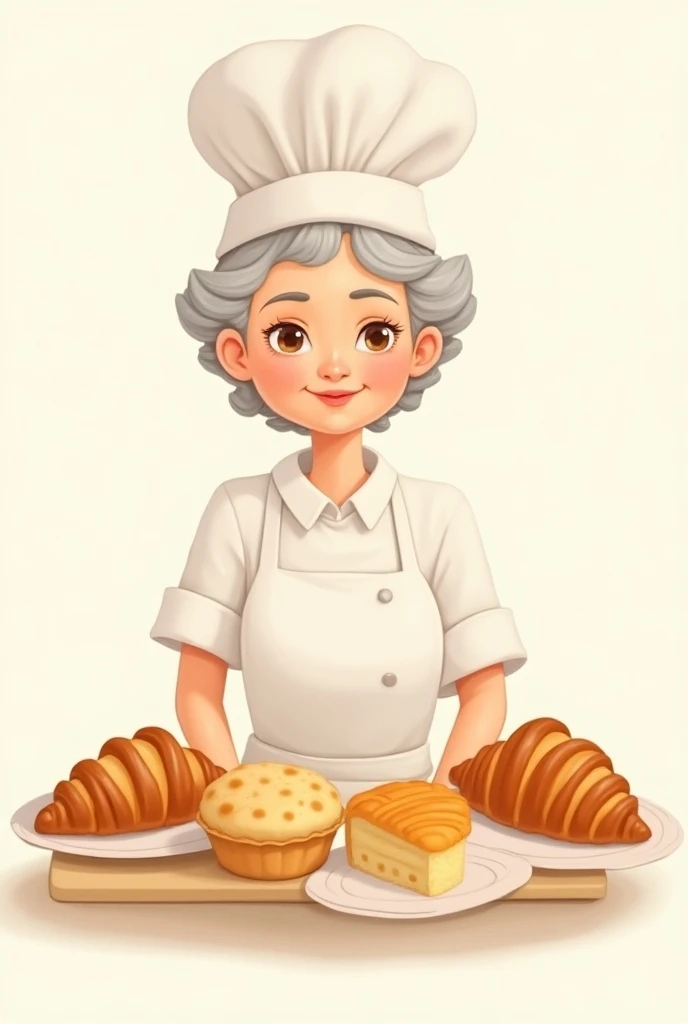 Digital logo of a grandmother pastry chef for a business 