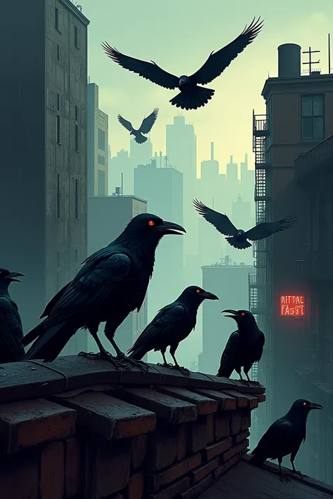 Cover that says "To stink and dislike "  that you have crows in a city