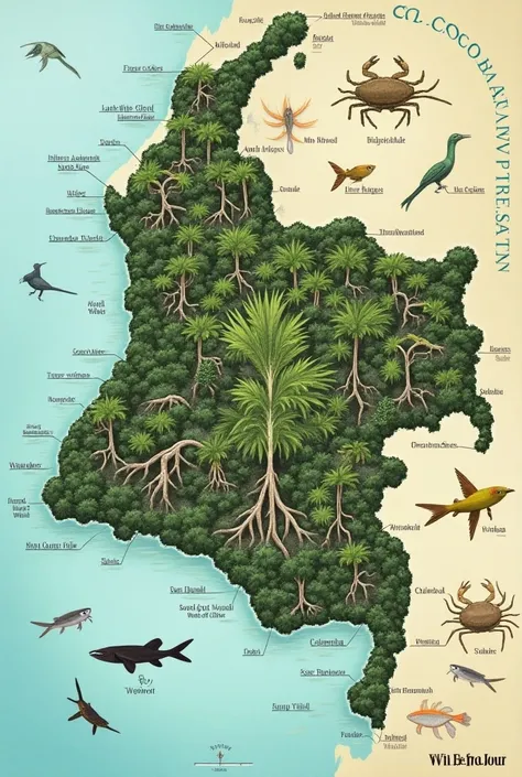 Map of Colombia mangroves