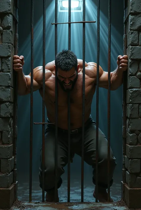 A capture escaping from his cell