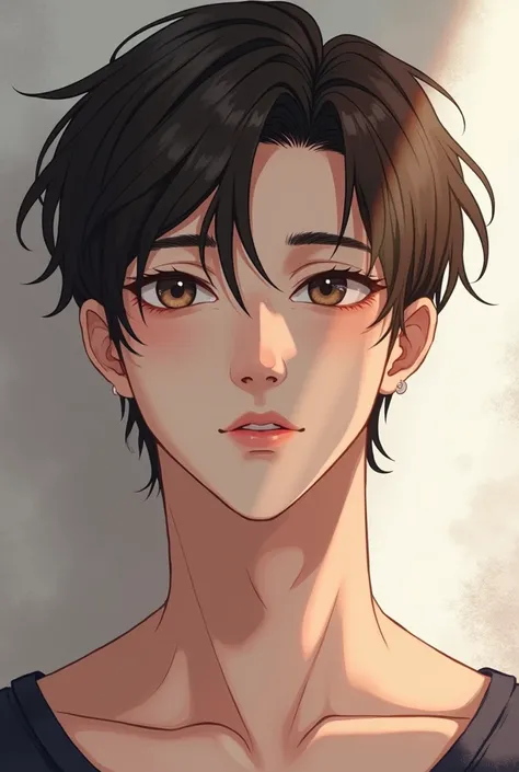 {{{best quality}}}, {1boy}, depth of field, beautiful detailed eyes, {game cg}, angular face, beautiful guy, angular face, adult, watercolor on paper, {{{{{{2024 manhwa style}}}}}}, beautiful, sexy, {{{{perfect eyes}}}}, attractive, short hair, brown hair,...