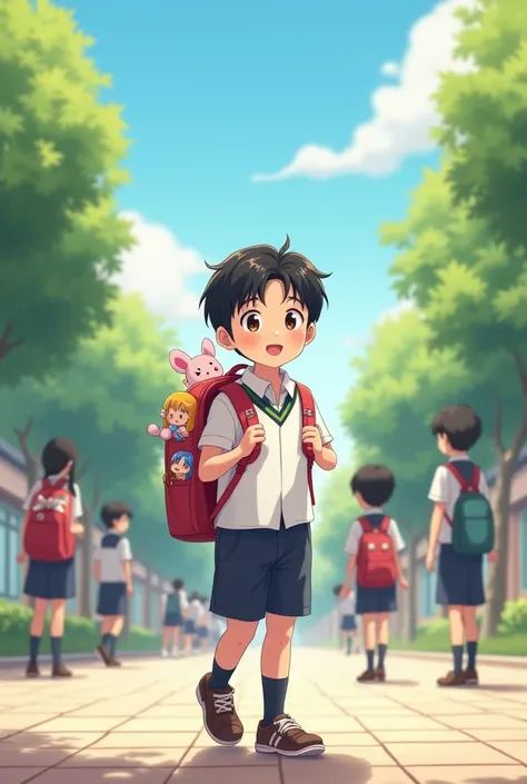 A boy at school in the morning Korean Kawie 