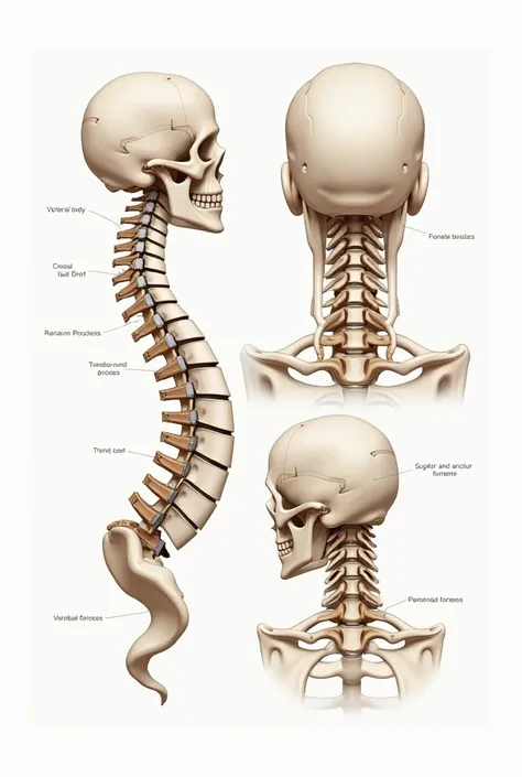 shows the cervical vertebra 3 with all its features and parts