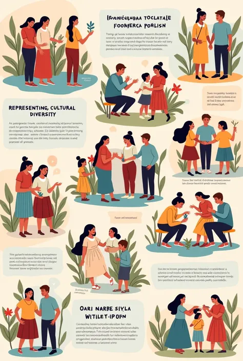 in Spanish:   Pastel background with title  :   Create an infographic in pastel colors with the title  {unknown}  The urban school as a seedbed of unity and respect for interculturality .   Intercultural school project contest  , Indigenous,  miunknowned a...