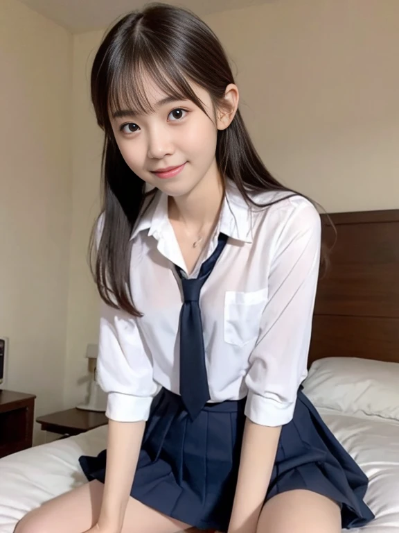   RAW photo, (8k), (  best quality:1.5), (Genuine), (Genuine:1.5),     ultra high resolution ,  A very cute girl with clear white skin , Young and cute face、 RAW photo, 8k,   best quality,     ultra high resolution ,  Small Bust、  slender figure、  beautifu...