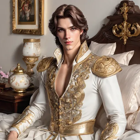 (((((,man, 25 years old))))) with brown eyes,((((  brown hair ))),  gentle androgynous prince ,  handsome androgynous prince , in , Scene,  imperial royal elegant clothing , wearing a nobleman outfit , aristocratic appearance , video game Scene, , Lulua Wo...