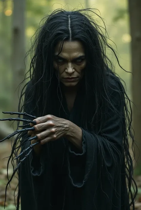 Description for the image:
Popular Name :  The Witch Sucks s

Appearance :  A deformed woman ,  with long black nails and hair tangled like roots .  Although rarely shown directly , , it feels its presence through a strange buzz ,  the rustling of branches...