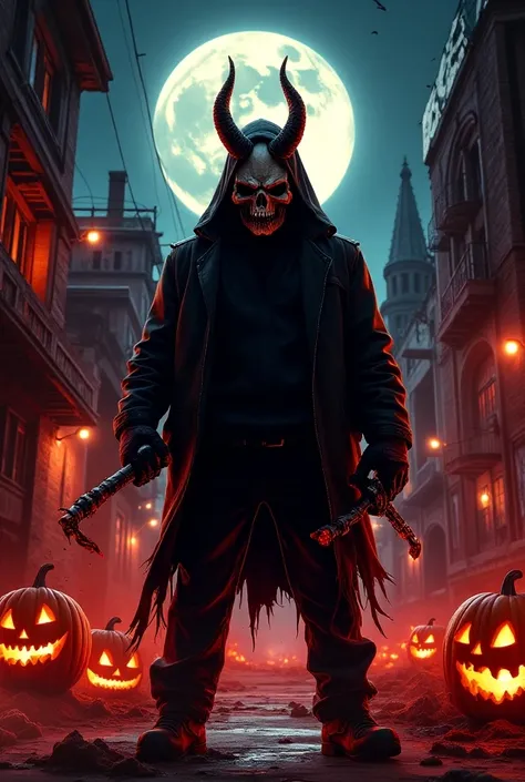 GTA 5-style Halloween magazine cover photo 