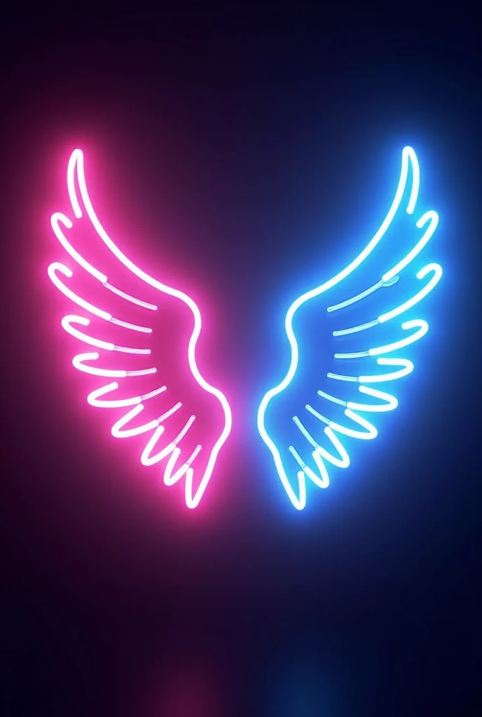 A LOGO WITH ANGEL WINGS MADE OF NEON THAT AC