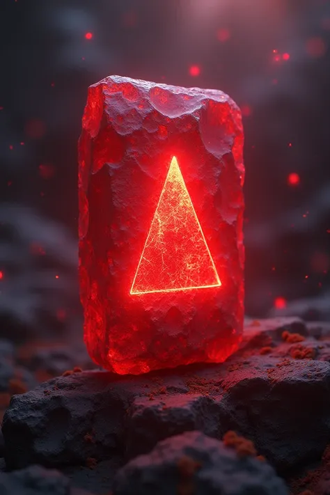 Fanfic cover showing a stone with a rectangular triangle shape in red