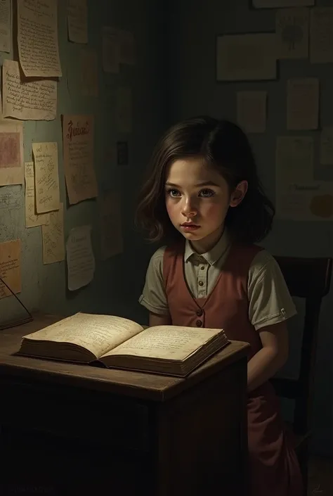 Give me a realistic image of the story (The Diary of Anne Frank- A poignant account of hope during adversity.) 

In the midst of darkness, Anne Franks words shine like a beacon of hope. 