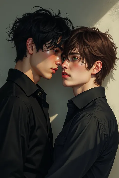 On the cover, Alexander has black hair , wavy and short,  with a black shirt that reflects his cold and elegant character. Sasha,  with his brown hair and green eyes ,  he wears a determined but vulnerable expression ,  contrasting with the figure of Alexa...