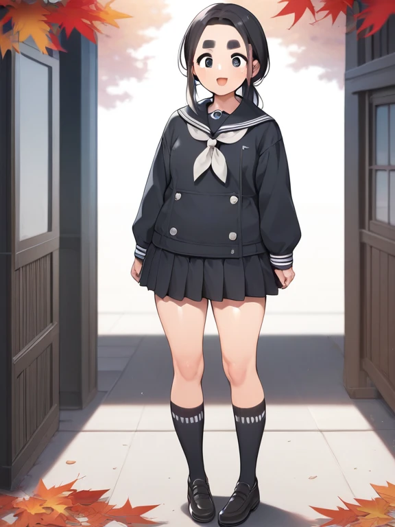  score_9,  score_8_up,  score_7_up,  score_6_up,  score_5_up,  score_4_up,Anime BREAK，nsfw， best quality，masterpiece，( detailed background :1.2)， Fisheye Lens ，( Black Ankle Socks  :1.5)、 Im the same eye height ， wearing a black long sleeve sailor suit and...