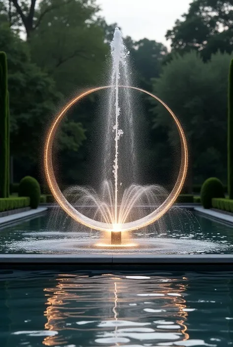 Eclipse-shaped fountain 
