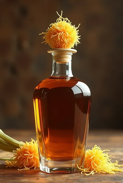 You can generate a bottle of white liquor like brandy and have the lid be a shredded ear of corn