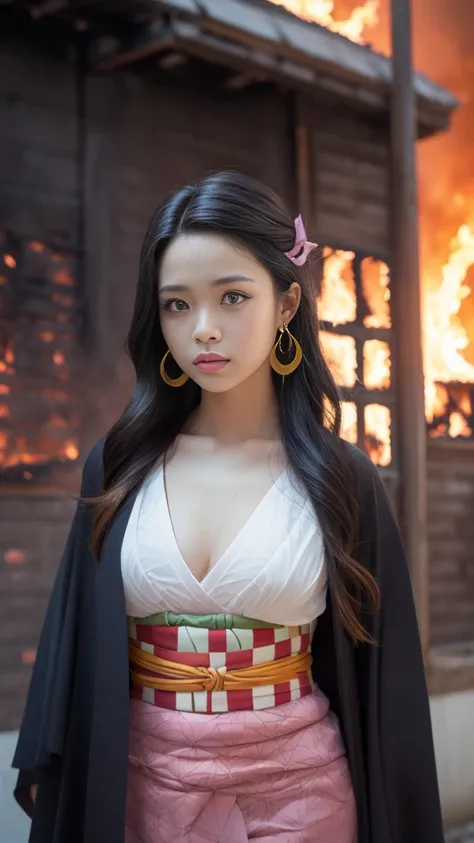 Cute Japanese woman, (), (Very cute face: 1.3), White and moisturized skin,
break,
Fighter, Kung Fu Fighter, Idol,
break,
(Wearing cute kimono: 1.3), (Very revealing kimono), Very large earrings, Short length,
break,
(Long hair), (Gray hair), (Wavy hair), ...