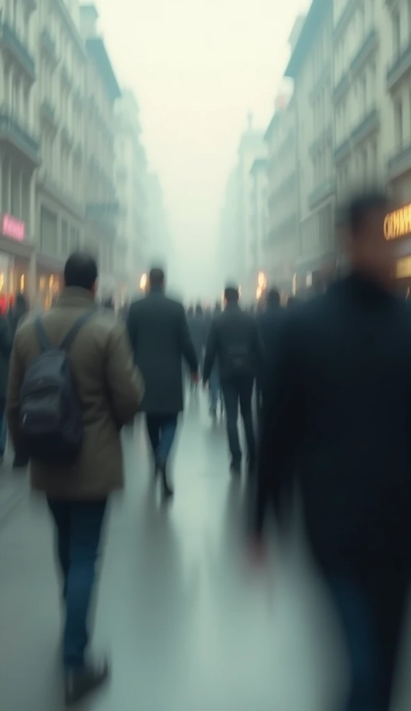  Blurred people walking.