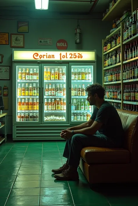  A little exhausted from the walk ,  he sits on a brown piece of furniture ,  in front of the beer coolers ,  sighs of tiredness . Trying to relax ,  he began to observe the interior of the Auriverde liquor store .  As his breathing became softer ,  he saw...