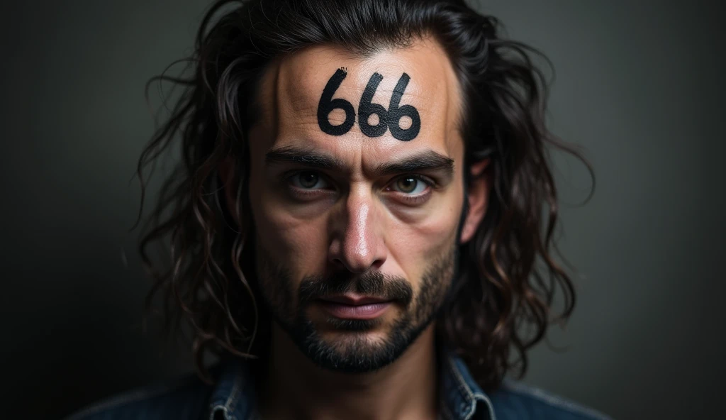 hypnotized people with the number 666 on their forehead 