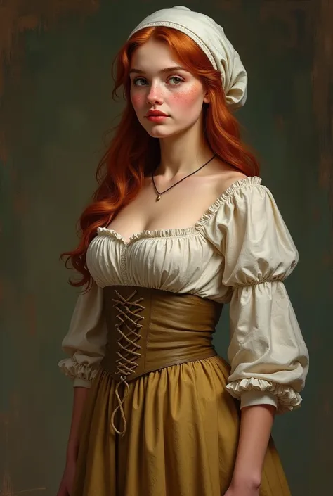 The year is 1800. Isabella is a beautiful and busty peasant girl with a narrow waist, wide hips, a big butt, a large bosom, fair skin with freckles, long wavy red hair and her green eyes are framed by long eyelashes. Her nose is fairly small, especially in...