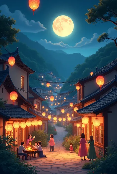 The night of the New Moon arrives. The golden lantern village is full of laughter and smiles.