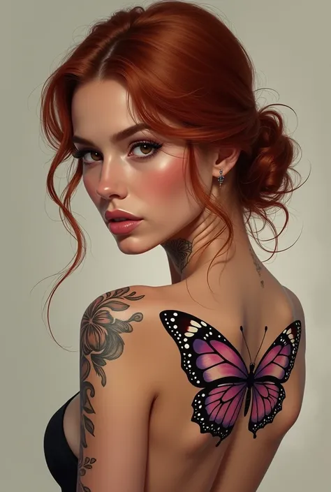  Give a beautiful girl ,  Italian ancestry maybe ?,  reddish brown hair ,  brown eyes and warm skin ,  but not dark ,  like a warm white , mulatto, o trigueña ,  fine and beautiful features ,  full lips with a soft pink ,  she wears her hair in an elegant ...