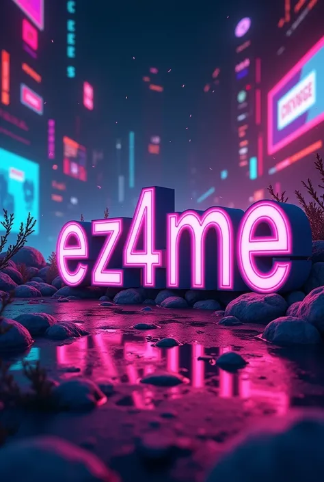 Prepare an image that says "ez4me" for the top of the gaming YouTube channel. size: 2560×423