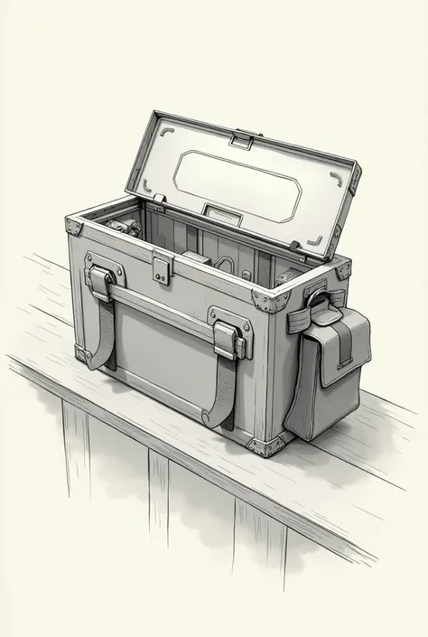 Sketch of the combination of tool roll bag and toolbox 