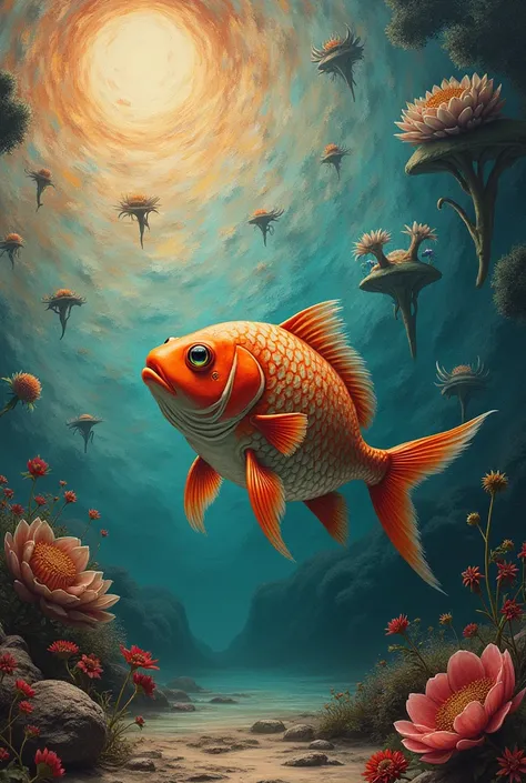  Generate an image with the following phrase for a mural  : "Everyone is a genius .  But if we judge a fish by its ability to climb a tree,  he will spend the rest of his life thinking hes an idiot "