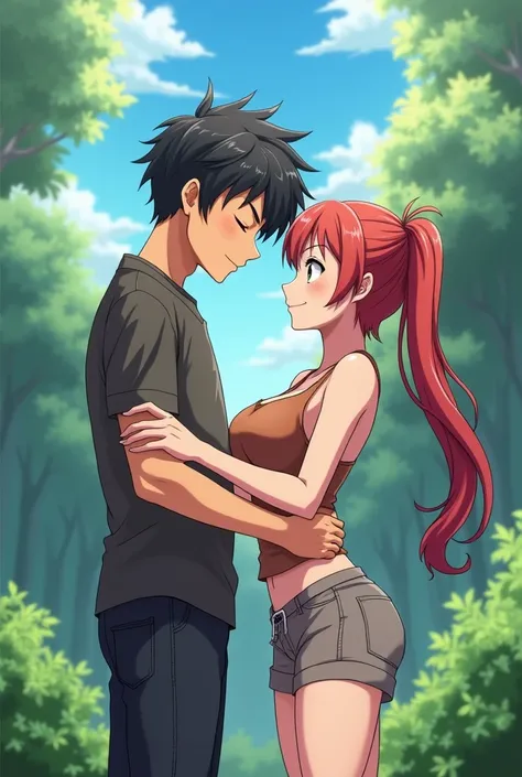 Anime Girl With Big Boobs Fucks Other Guy In Nature 