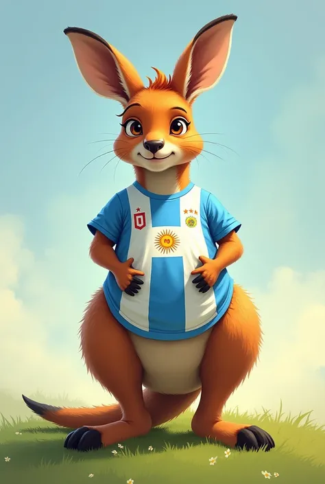 Create a kangaroo with the Argentinian jersey 