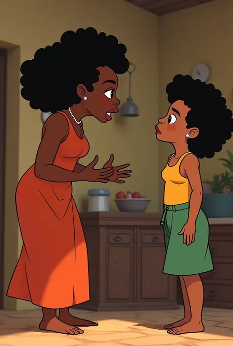 Animation of an Africa woman yelling at her 27 years old daughter 