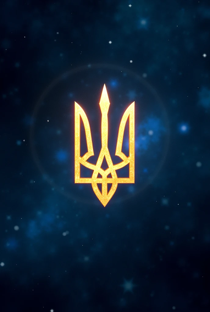 The Ukrainian coat of arms shines as a zodiac sign in the night sky,