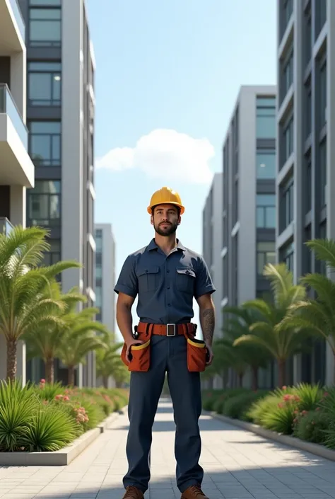 technician standing in front vinhomes