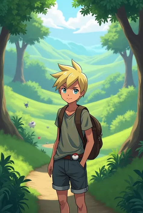 15-year-old blond and light-eyed male Pokémon trainer character 