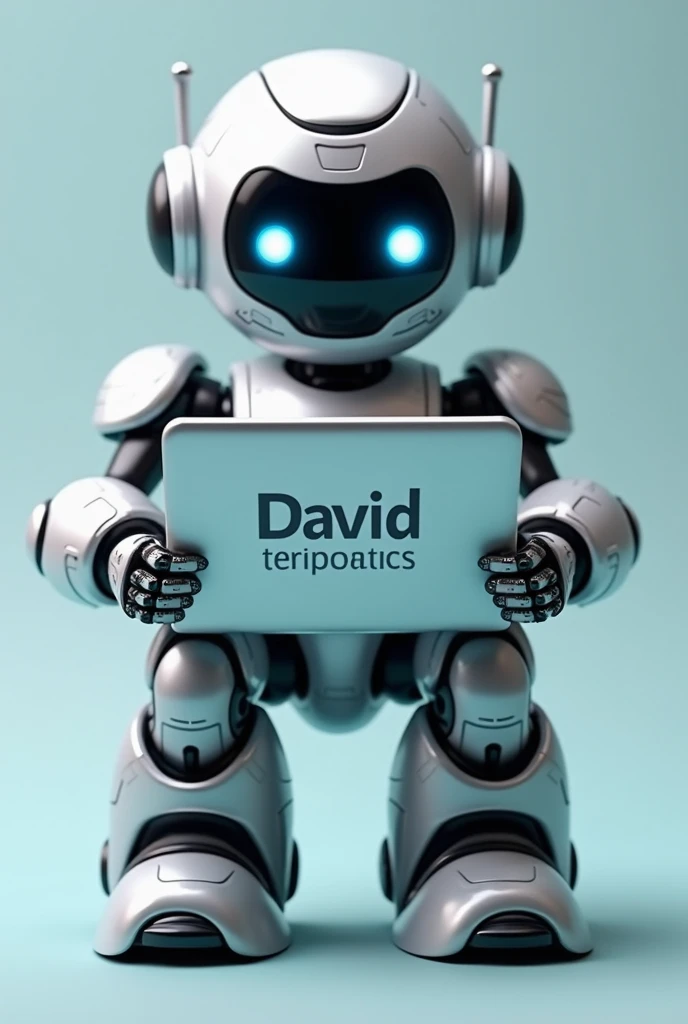  This image presents a humanoid robot with a friendly ,  vibrant colors and details that highlight its functionality :
Cores e Design: Body: Predominantly metallic gray,  design with a polished finish and silver reflections to highlight the technological a...