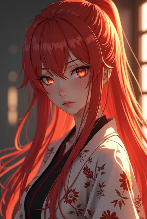  Creates Vituber woman similar to Kenshin Himura but with the eyes of Aiji Yanagi from necklace x Malice, That he wears long hair, The red-orange color of Kenshin 