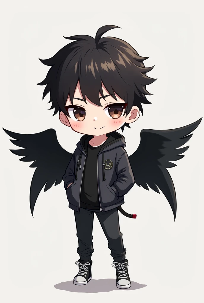  Chibi-style Black Wings　Cool Man 　