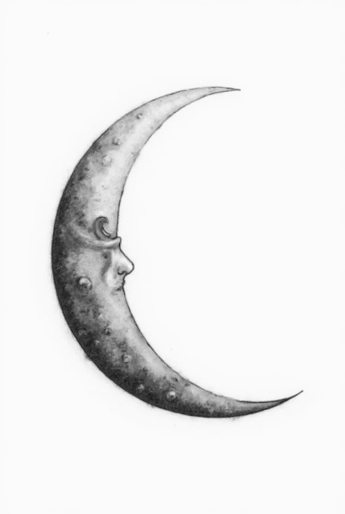 Waning Moon tattoo sketch