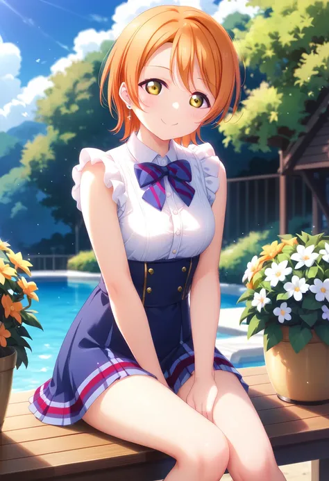 {{{masterpiece}}}, {{{best quality}}}, {{ultra-detailed}}, {illustration}, {{an extremely delicate and beautiful}}, orange hairRin Hoshizora Love Live 星空 凛、 orange hair、 short hair、Yellow Eyes、20old、大人looking through legs 、sexy、 disgusting、smile、background...