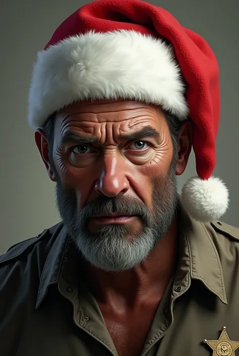 Rick grimes with a Santa hat on 