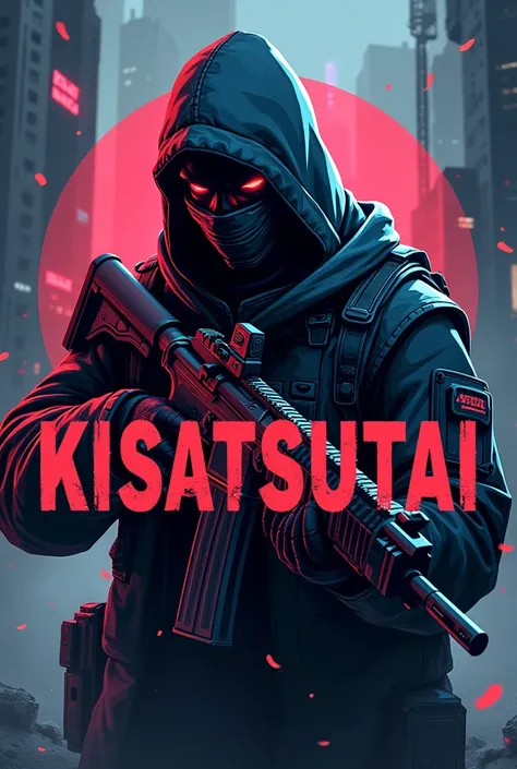 Make a clan logo with the name Kisatsutai for a shooting game I only want art with the name 