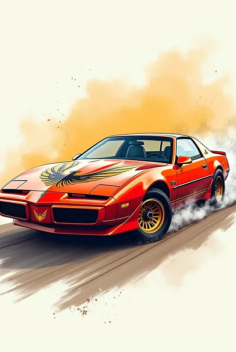  Freehand design of the famous "fantastic car " ( Pontiac FireBird Trans AM ) From the TV series of the 90s
