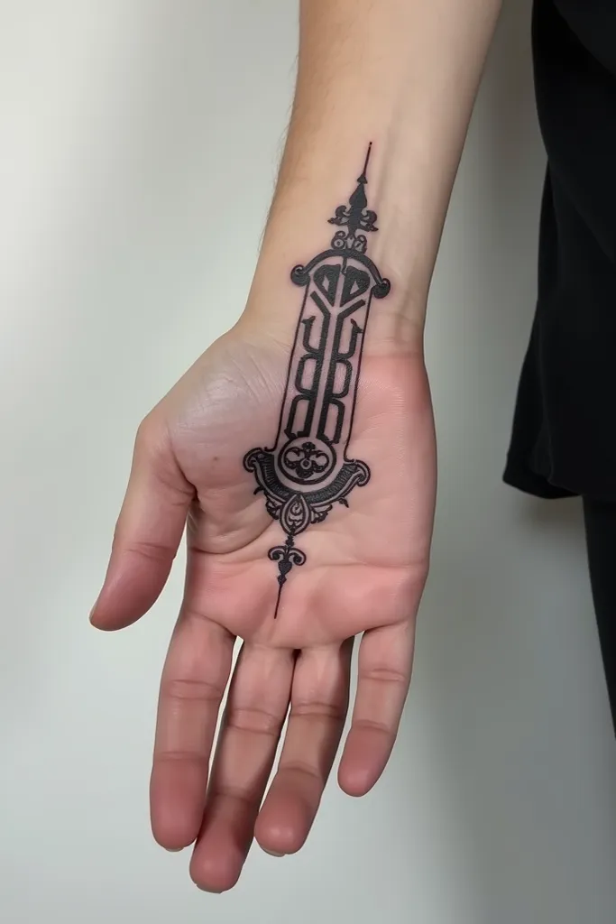 black classic hand tattoo