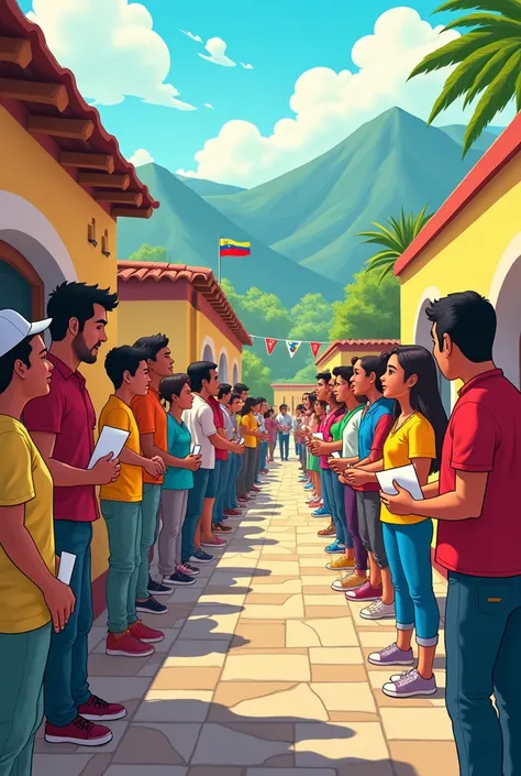 Create a cartoon about voting in Colombia