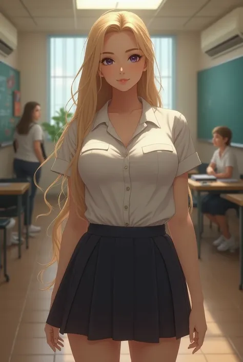 Blonde busty schoolgirl