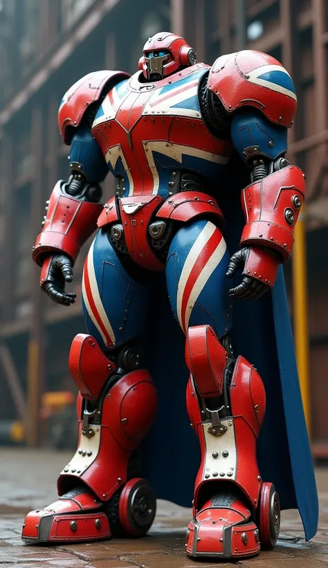 British Steel Golem: A regal golem with red, white, and blue armor, designed to mimic the Union Jack.